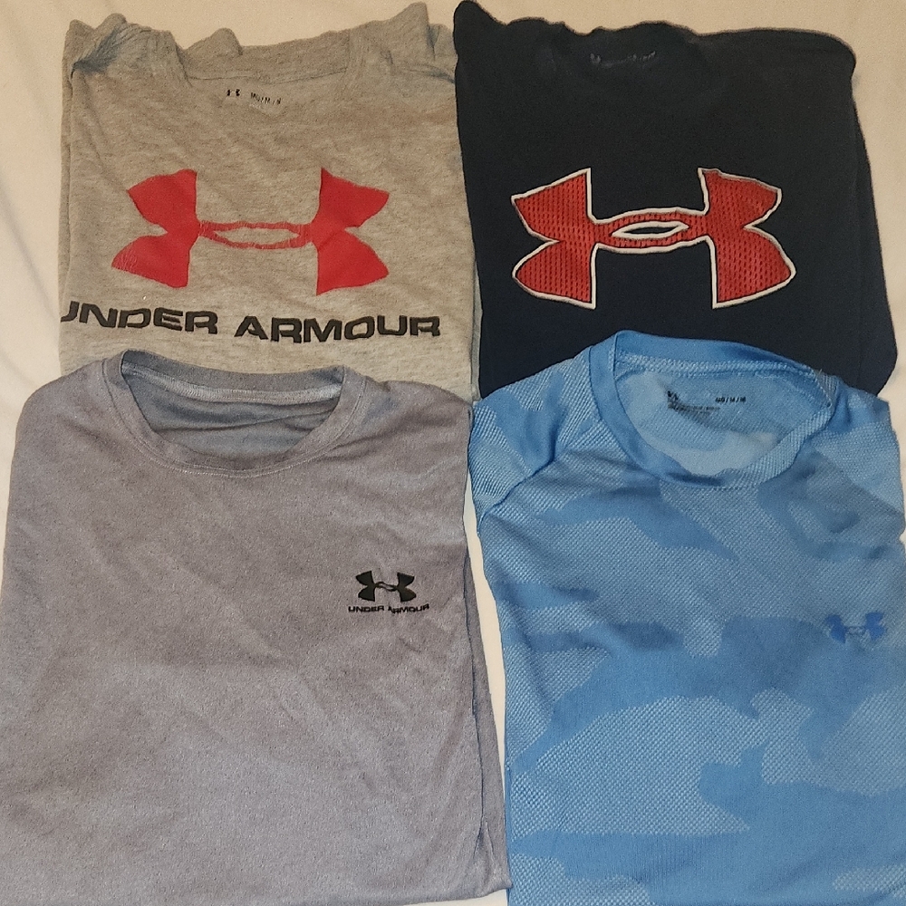 Under Armour Gray and Black Short Sleeve Tees